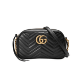 BORSA A SPALLA DONNA GG MARMONT MATELASSÉ PICCOLA NERO