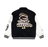 LV Jacket Black White Patches