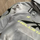 HLSTR Hoodie Logo Flame Grey/Green