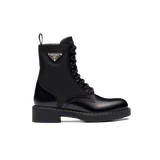 STIVALETTO IN PELLE SPAZZOLATA E RE-NYLON