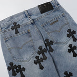 CHRM HRTS Shorts Black Cross Denim