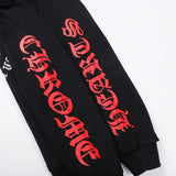 CHRM HRTS Hoodie Black Red Embroidered CH081