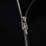 CHRM HRTS Hoodie Black Red Embroidered CH081