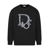 CD Sweatshirt Black Oversized Logo Crewneck DO054