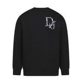 CD Sweatshirt Black Oversized Logo Crewneck DO054