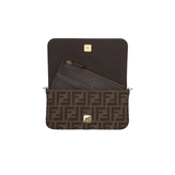 PORTAFOGLIO CON CATENA FENDIGRAPHY IN TESSUTO FF MARRONE