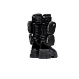 STIVALI ALTI MONOLITH IN PELLE NERA CON MARSUPIO