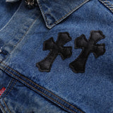 CHRM HRTS Denim Jacket Cross Patch CH052