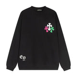 CHRM HRTS Sweatshirt Multicolor Crosses Black CH008