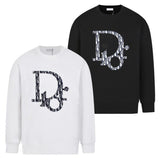 CD Sweatshirt Black Oversized Logo Crewneck DO054